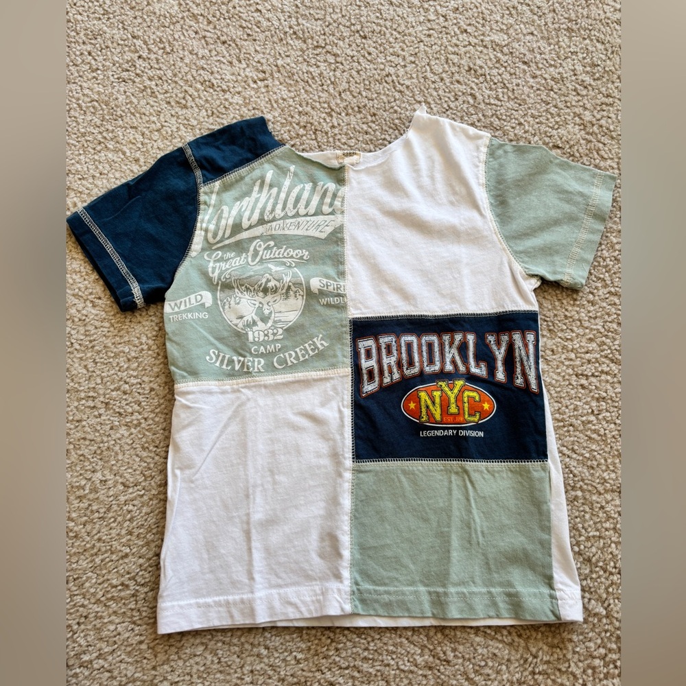 Patchwork neck-cut shirt